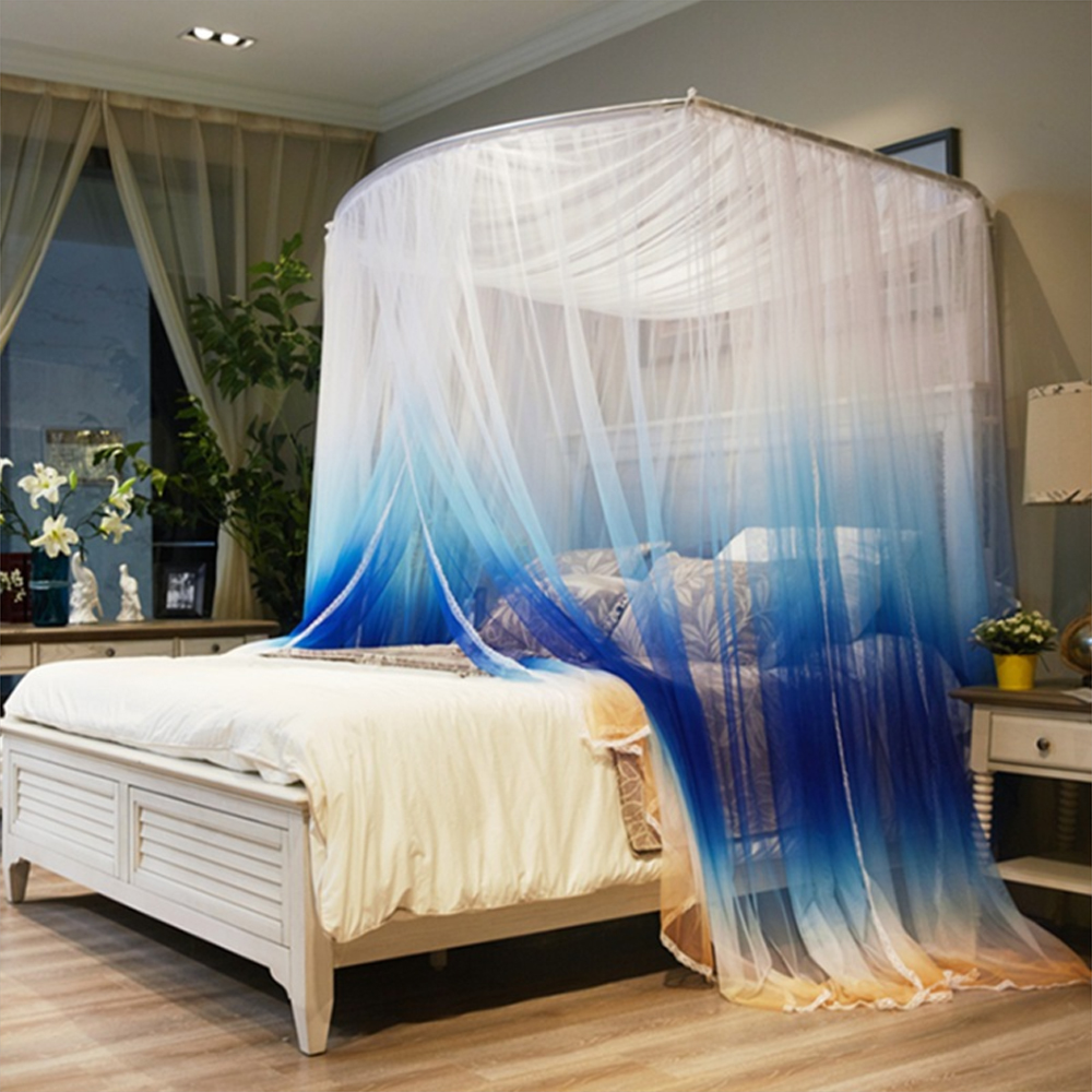 U자 침대모기장 180x200cm 접히는 그라데이션 펼치는