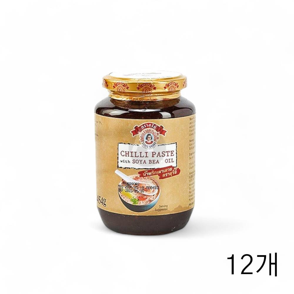 수리 칠리 페이스트 위드 소야 빈 오일 454g X 12개 태국식자재 볶음소스 액상소스