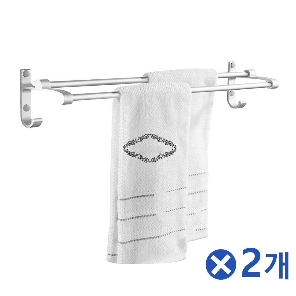 가벼운 알루미늄 2단 수건걸이-실버x2개 주방행주걸이