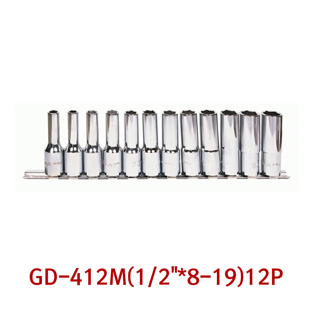 지니어스 핸드소켓세트 (롱) GD-412M 1/2인치 12PCS