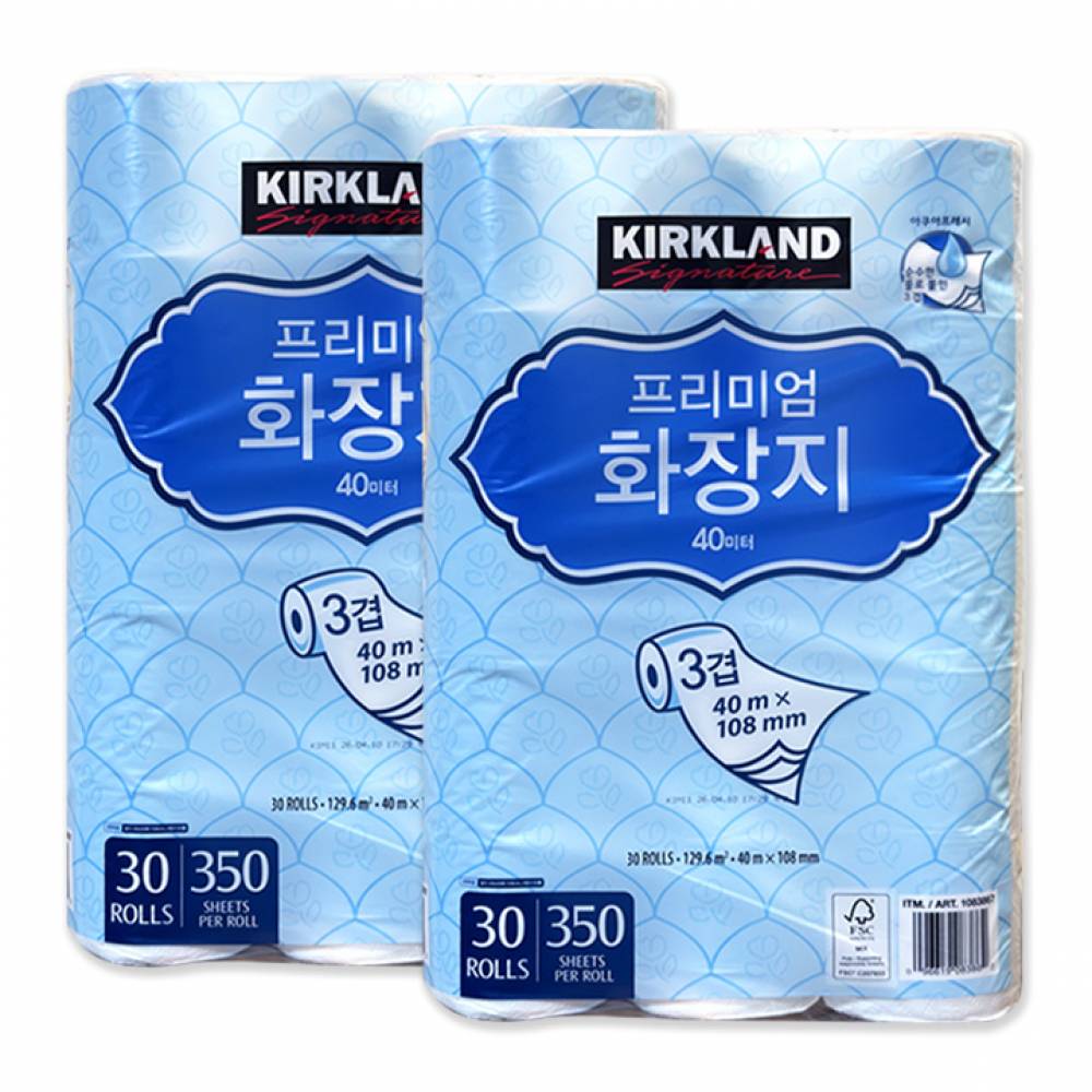 커클랜드 시그니춰 프리미엄 3겹 화장지40m x 30롤 x 2