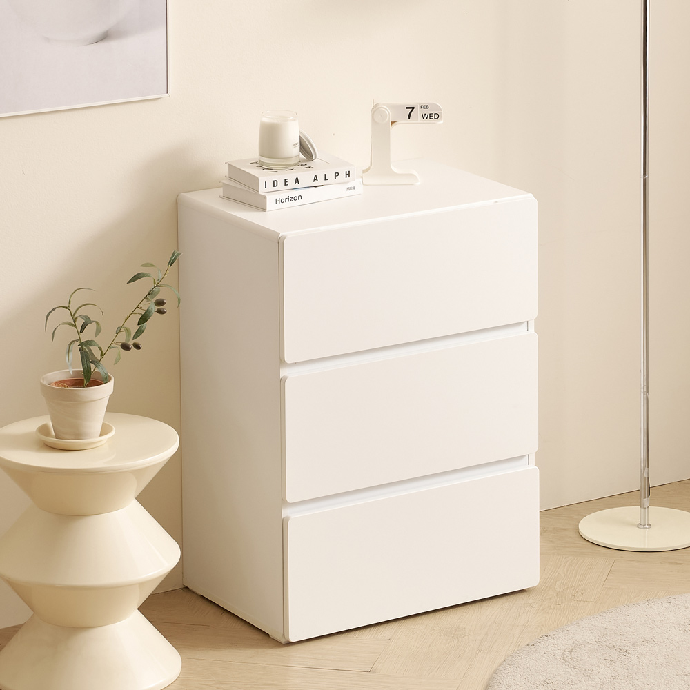 F41551 화이트 3단 서랍장 600 1color
