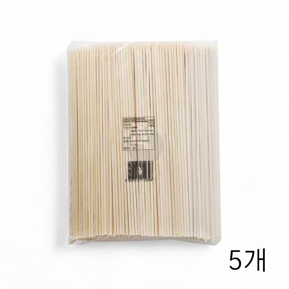 대관령물산 대나무꽂이 25cm 1000입 X 5개 업소용 대나무꼬치 핫도그꽂이 핫바꼬지