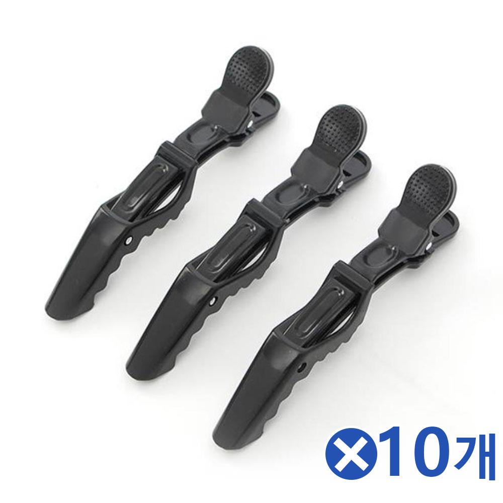 머리고정 악어 미용핀 3p 블랙x10개 헤어집게핀