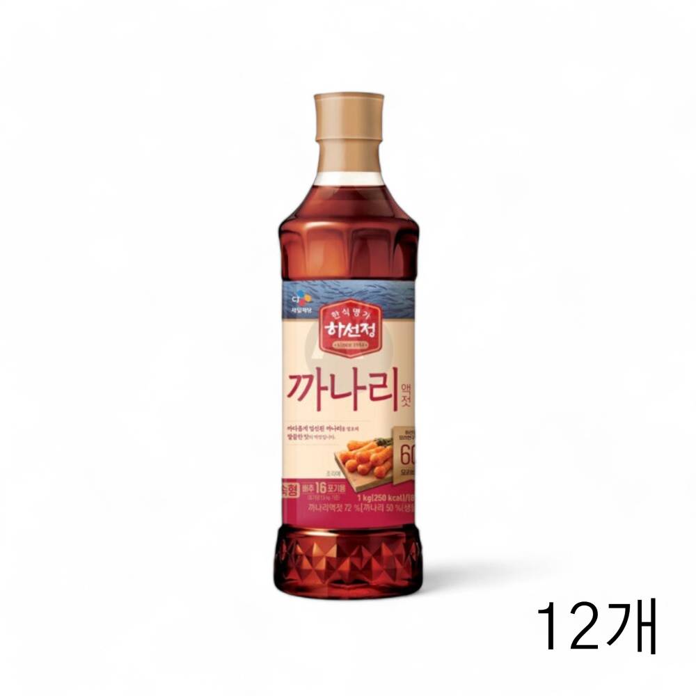 씨제이제일제당 하선정 까나리액젓 실속형 1Kg X 12개 업소용 겉절이 멸치액 말통