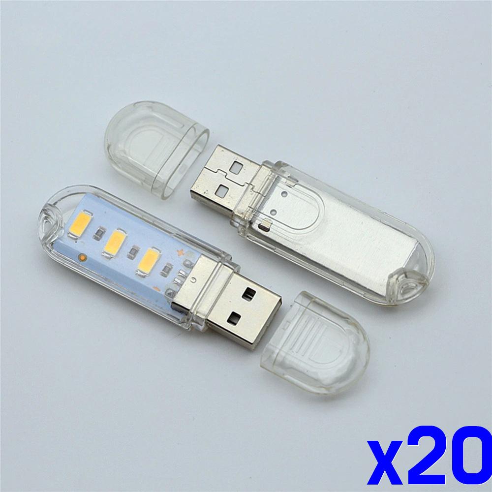 3LED 휴대용 USB라이트 USB조명 독서등 취침등 x20개