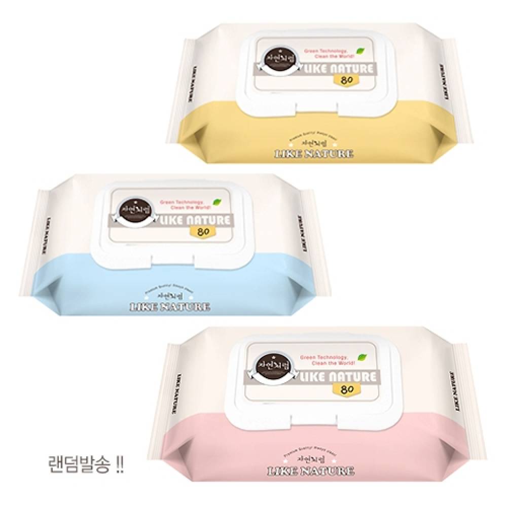 자연처럼 물티슈 80매 캡형 12개