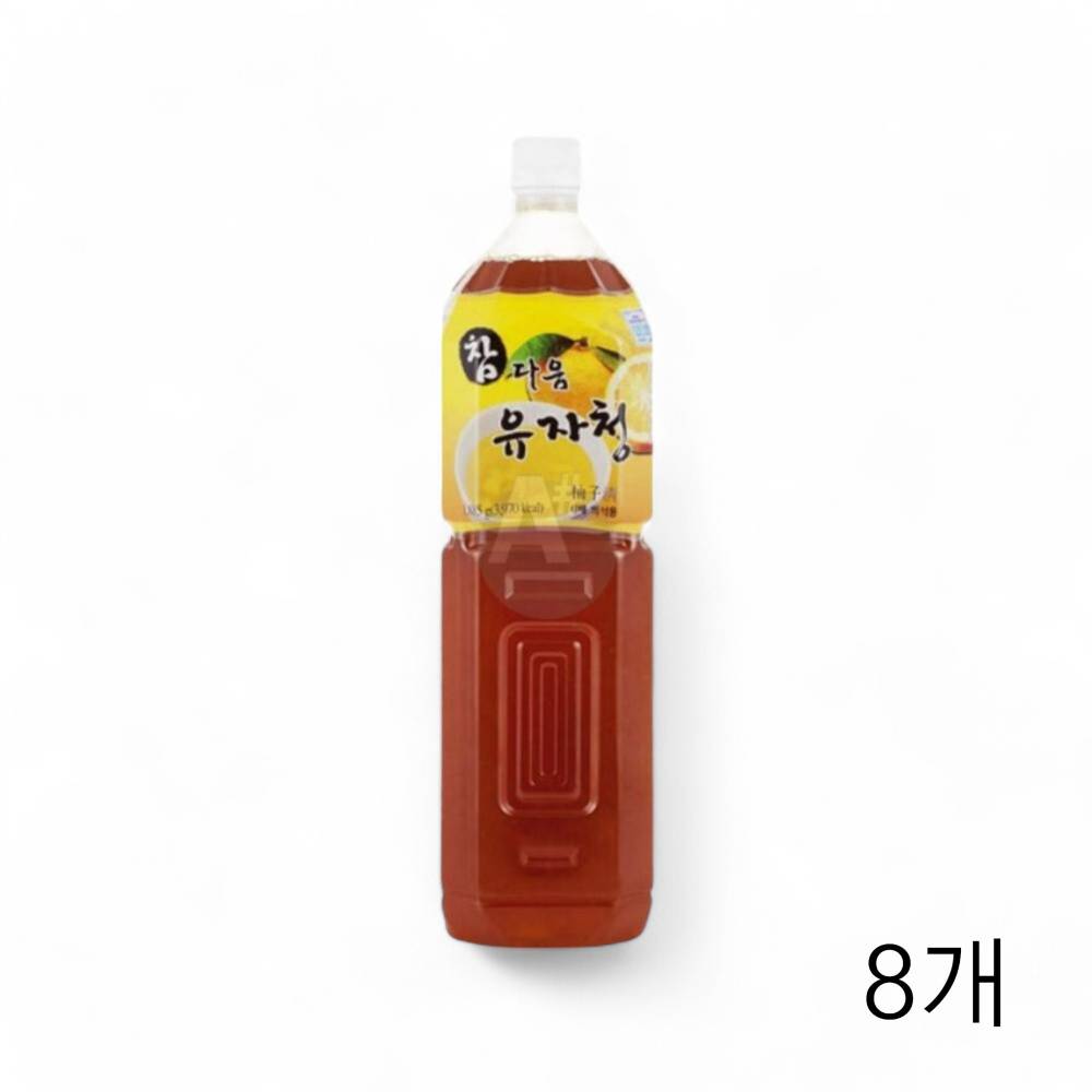 참다음 유자청 6배희석 1.5L X 8개 유자베이스 과일음료 카페 유자음료 유자차 과일청