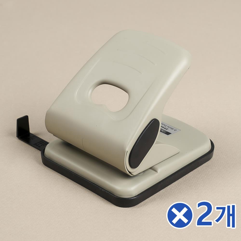라운드 8cm 고정형 2공 고정펀치-색상랜덤x2개 펀치기