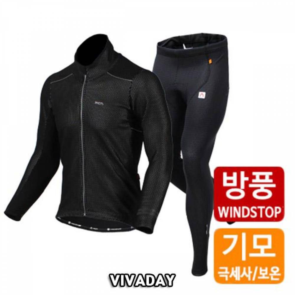 MC-A248 방풍 기모 상하의 세트 블랙