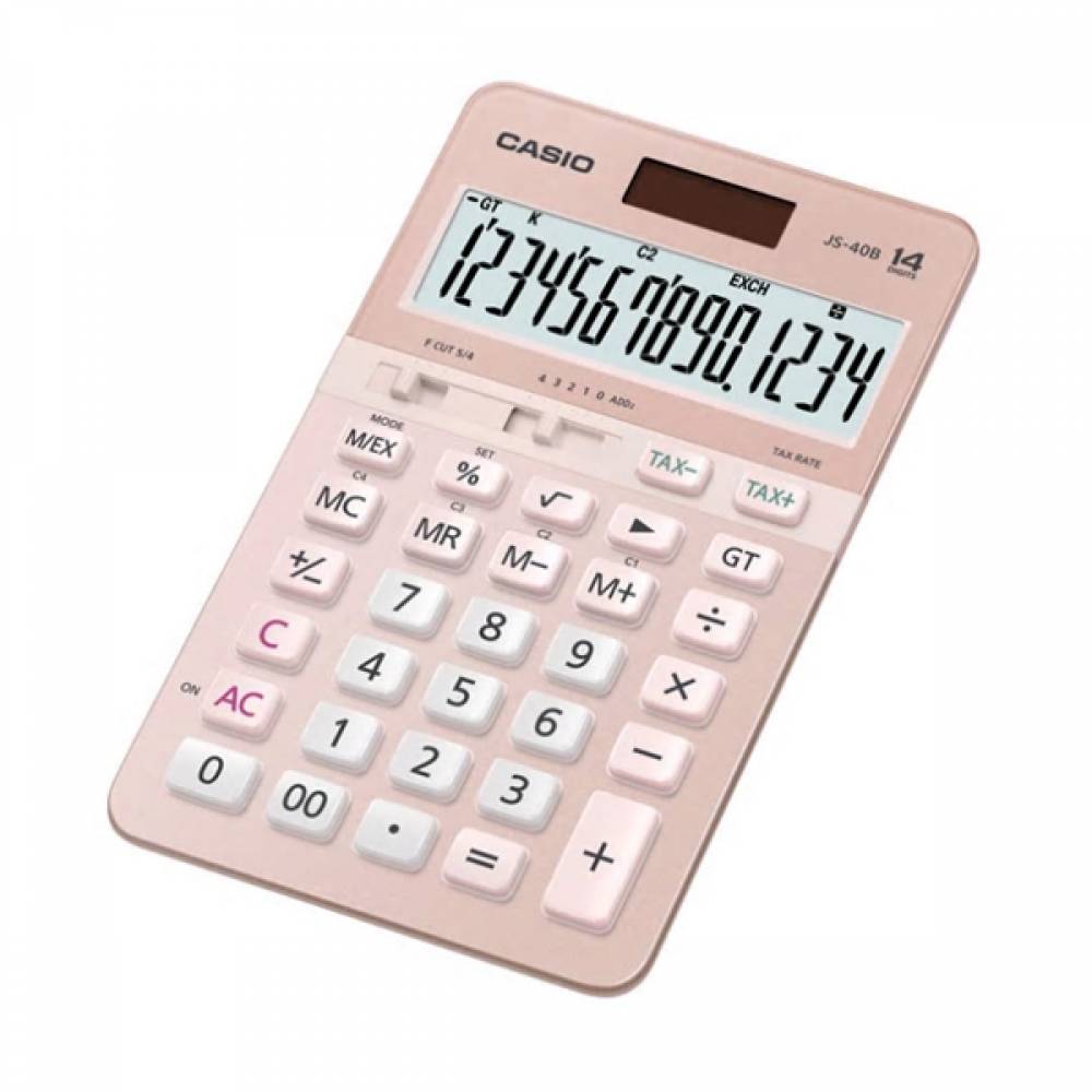 전자식 일반 계산기 JS-40B-PINK 컴팩트 14자리