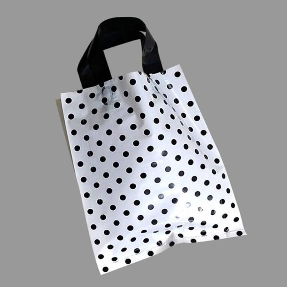 질긴 손잡이 팬시봉투 검정도트 36cmX45cm옆9cm 150P