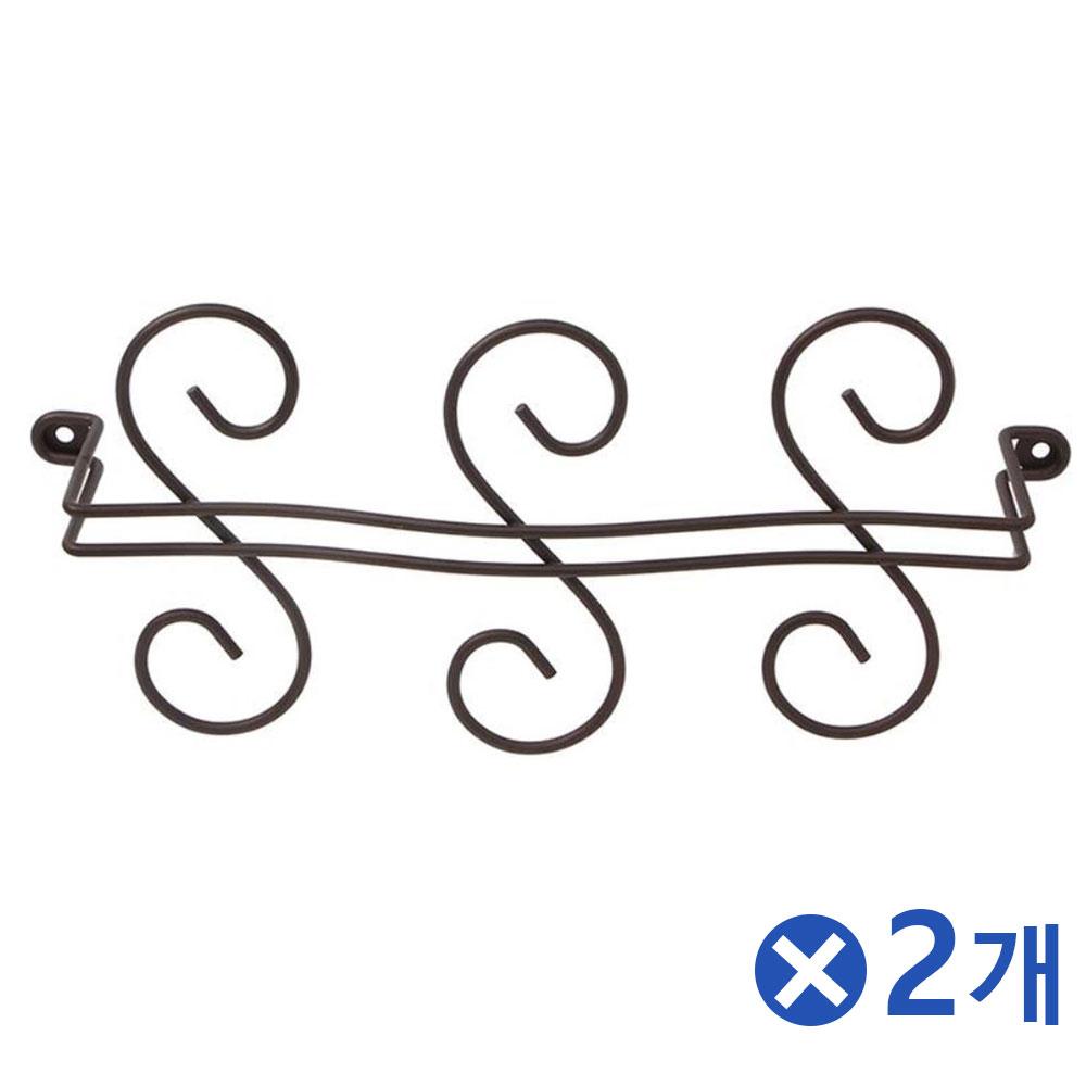 우아한 천장고정 6구 물결 와인잔걸이 브라운x2개