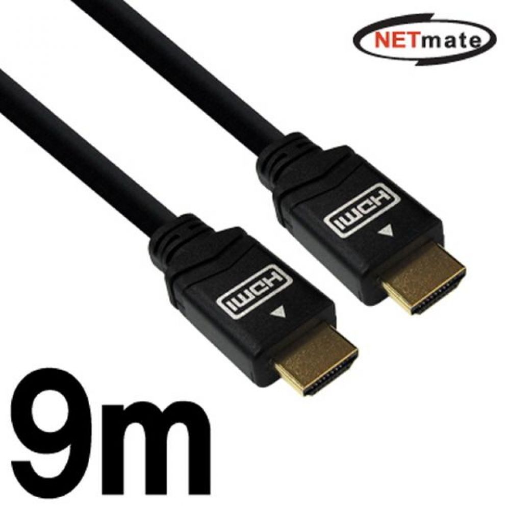 넷메이트 HDMI 1.4 Black Metal 고급형 케이블 9m (FullHD 3D)(노이즈 필터)