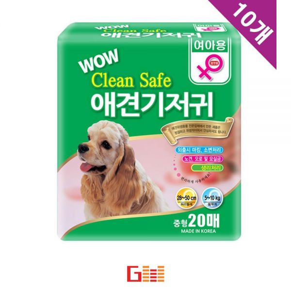 애견기저귀 매너패드 암컷 기저귀 중형 20매 x10