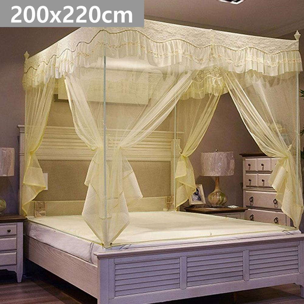 인테리어 스틸프레임 사각모기장 200x220cm 베이지