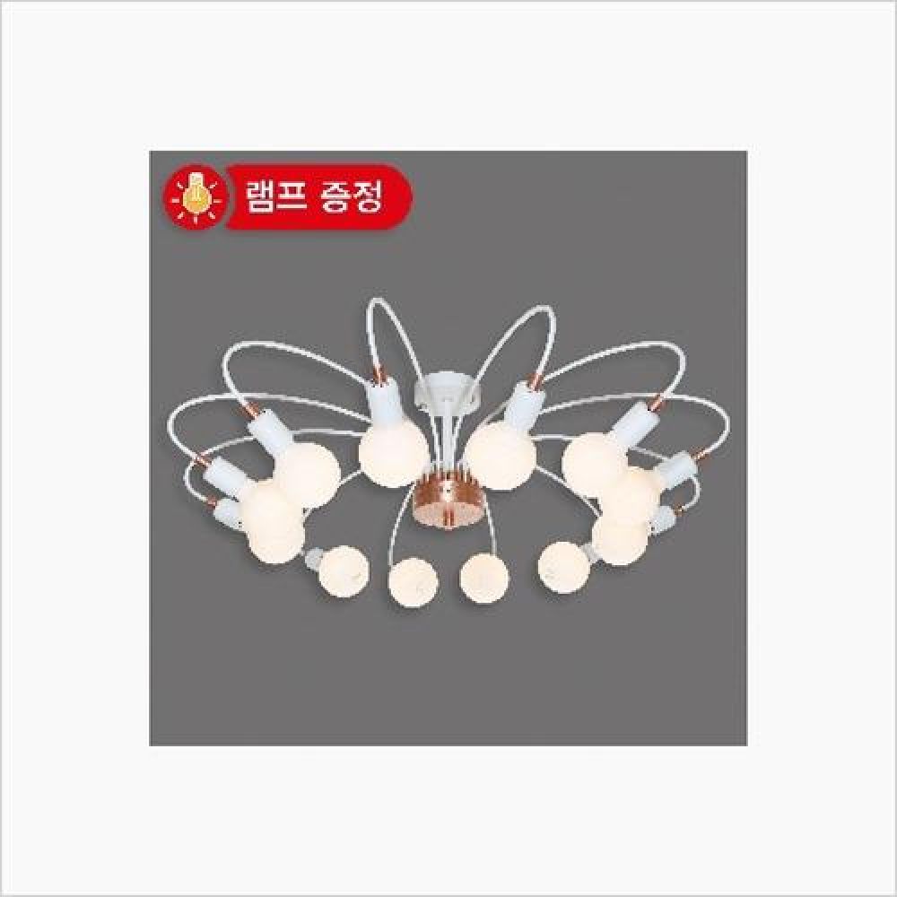 인테리어조명 써클 12등 직부등 백색 백열등기구