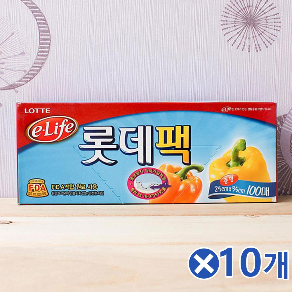 나들이겸용 알뜰위생팩 중형 100매x10개 일회용비닐백