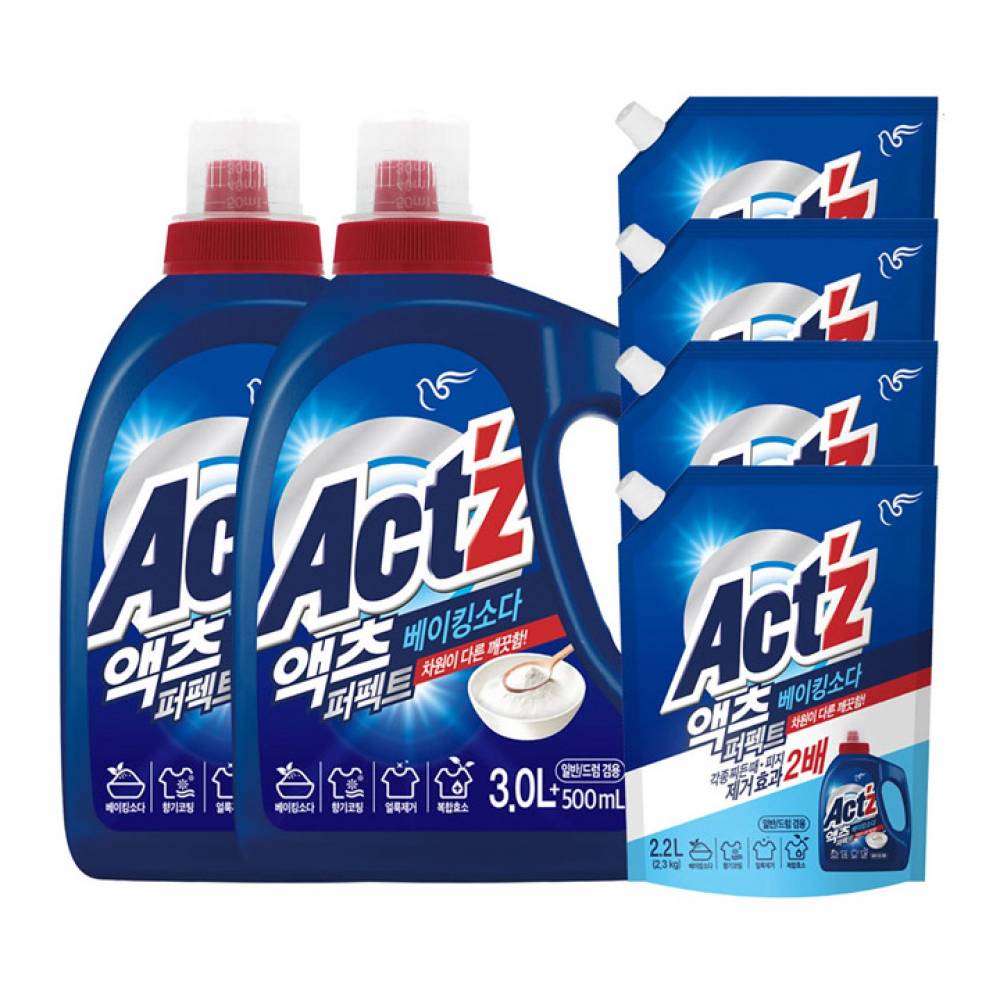 액츠 퍼펙트 액체 세탁세제 베이킹소다 3.5L x 2 2.2L x 4