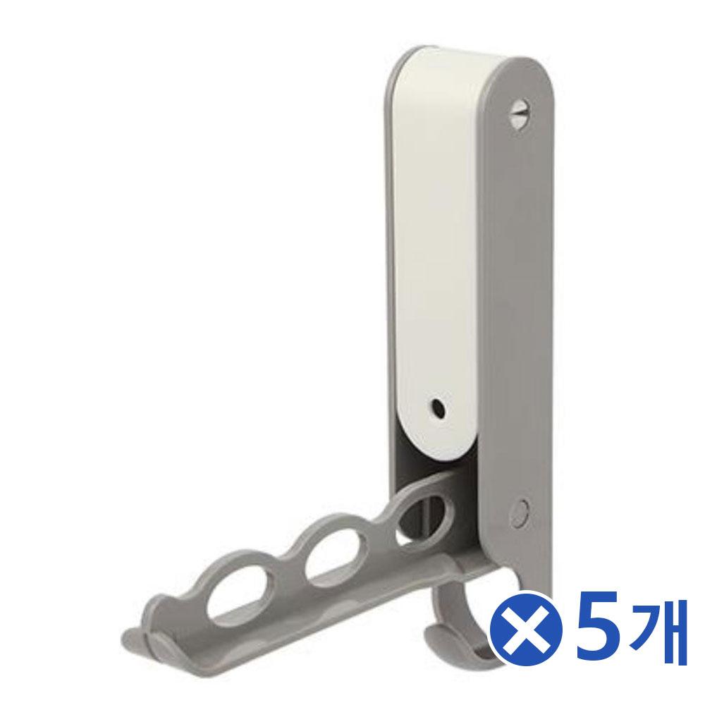 부착식 행거겸 벽걸이 후크 그레이x5개 욕실정리