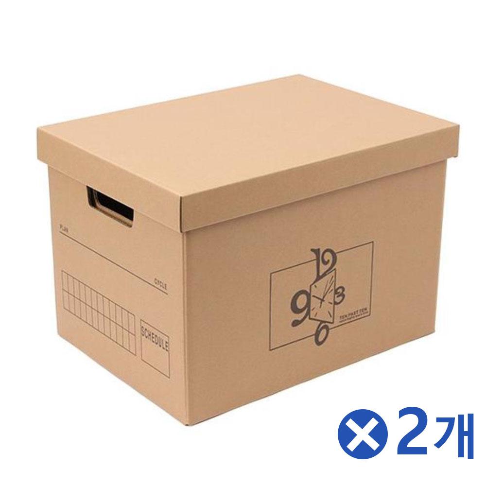 생활방수 타임 크라프트 종이박스 39x28cmx2개 옷정리