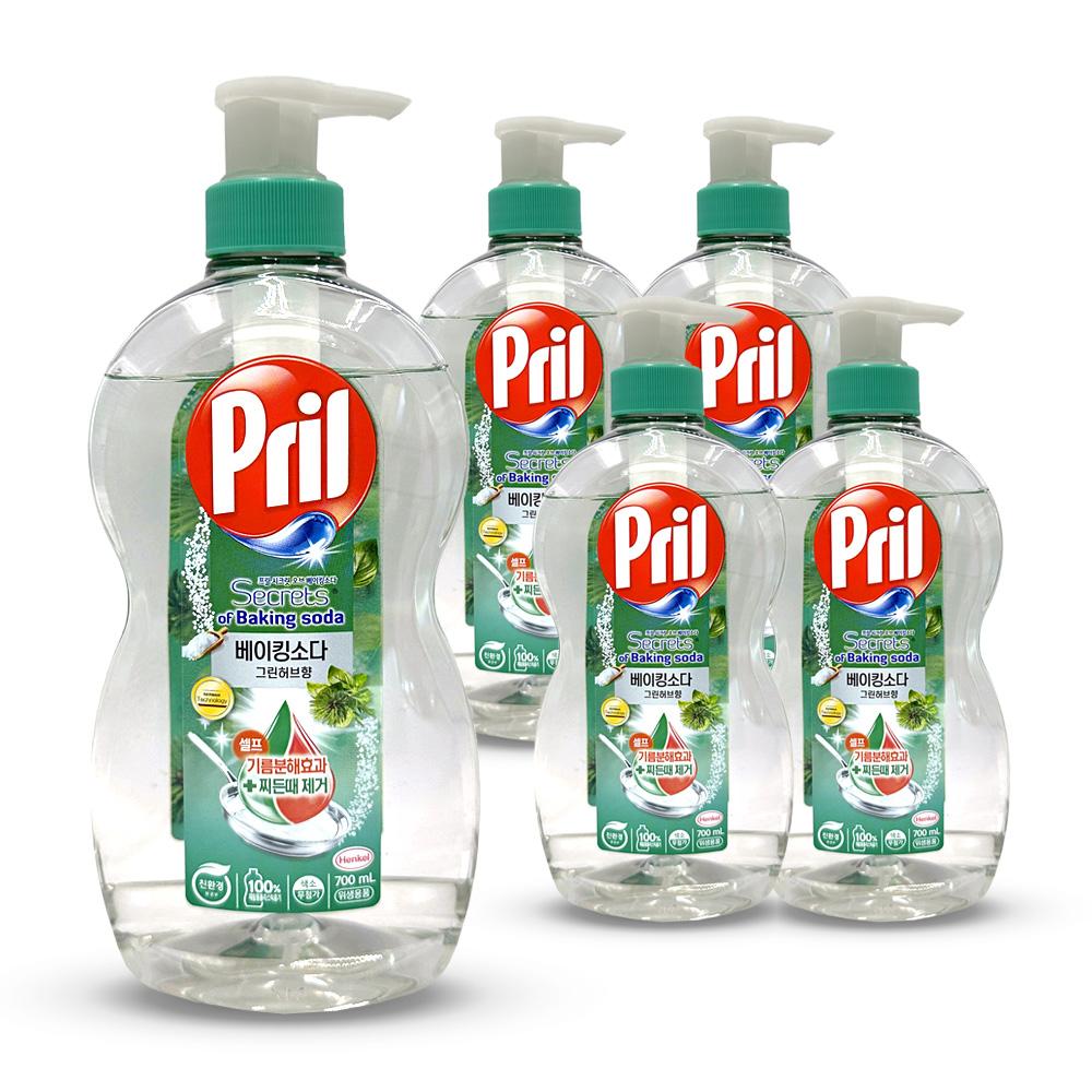 헨켈 프릴 베이킹소다 그린 허브향 주방세제 700ml 5개