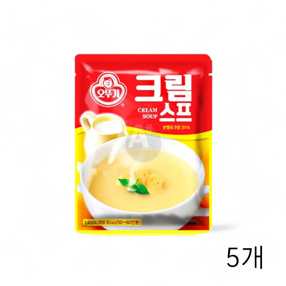 오뚜기 크림스프 1Kg X 5개 분말스프 스프만들기 식당용식자재 가루스프 업소용식자재