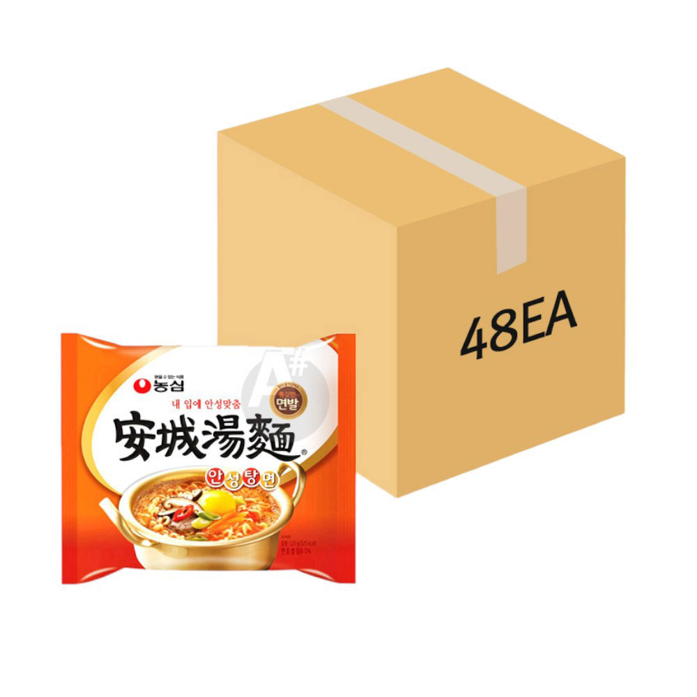 농심 안성탕면 125g 48개입 (1BOX) 봉지라면 한박스 대용량 라면스프 얼큰한매운라면