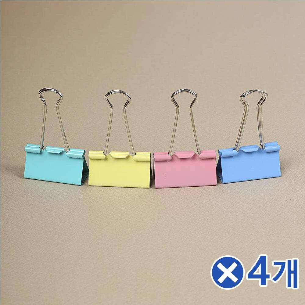 서류정리 파스텔 더블클립 12p세트 5cmx4개 칼라크립