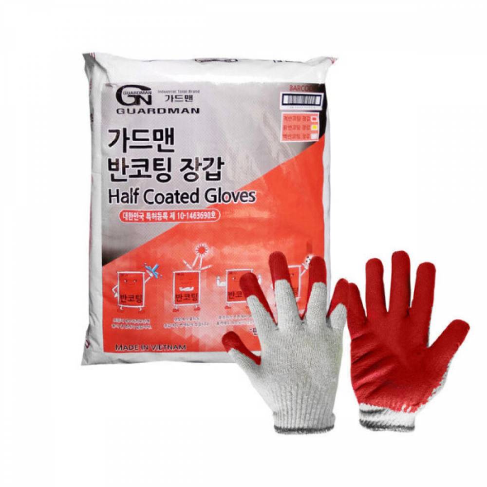 가드맨 반코팅장갑 적색 (300조입)PP백포장