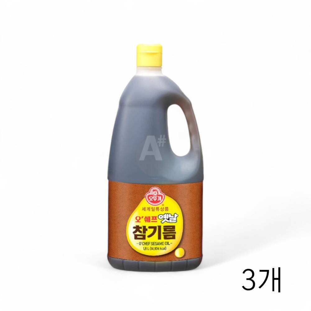 오뚜기 오쉐프 옛날참기름 1.8L X 3개 볶음참깨분 학교급식 업소용참기름 단체급식