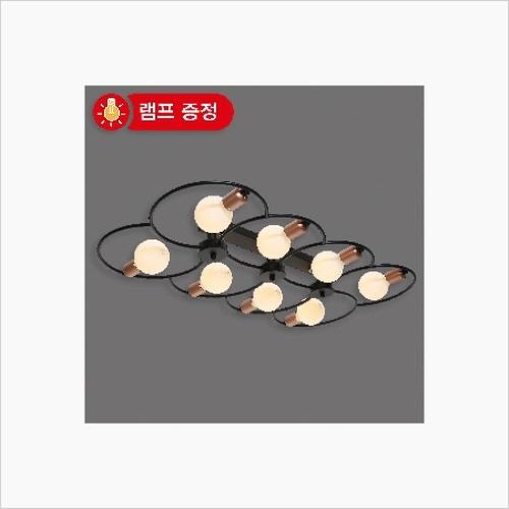 인테리어조명 4등 직부등 흑색 백열등기구