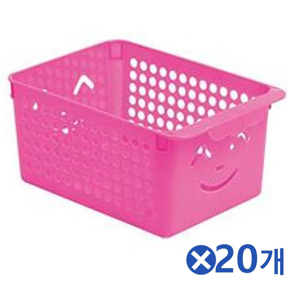 인테리어 스마일 키즈바스켓 3호-색상랜덤x20개