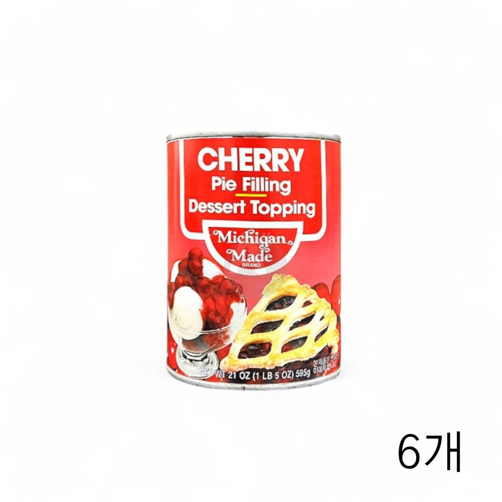 대한제당 체리파이필링 595g X 6개 베이킹재료 디저트 와플 토핑용 통조림 팬케이크