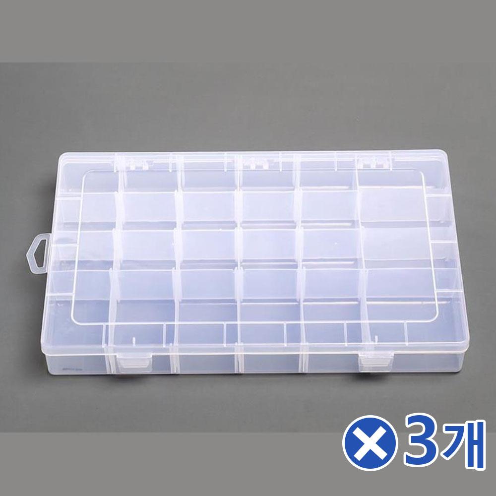 반투명 플라스틱 수납 멀티박스 24칸x3개 사무실정리