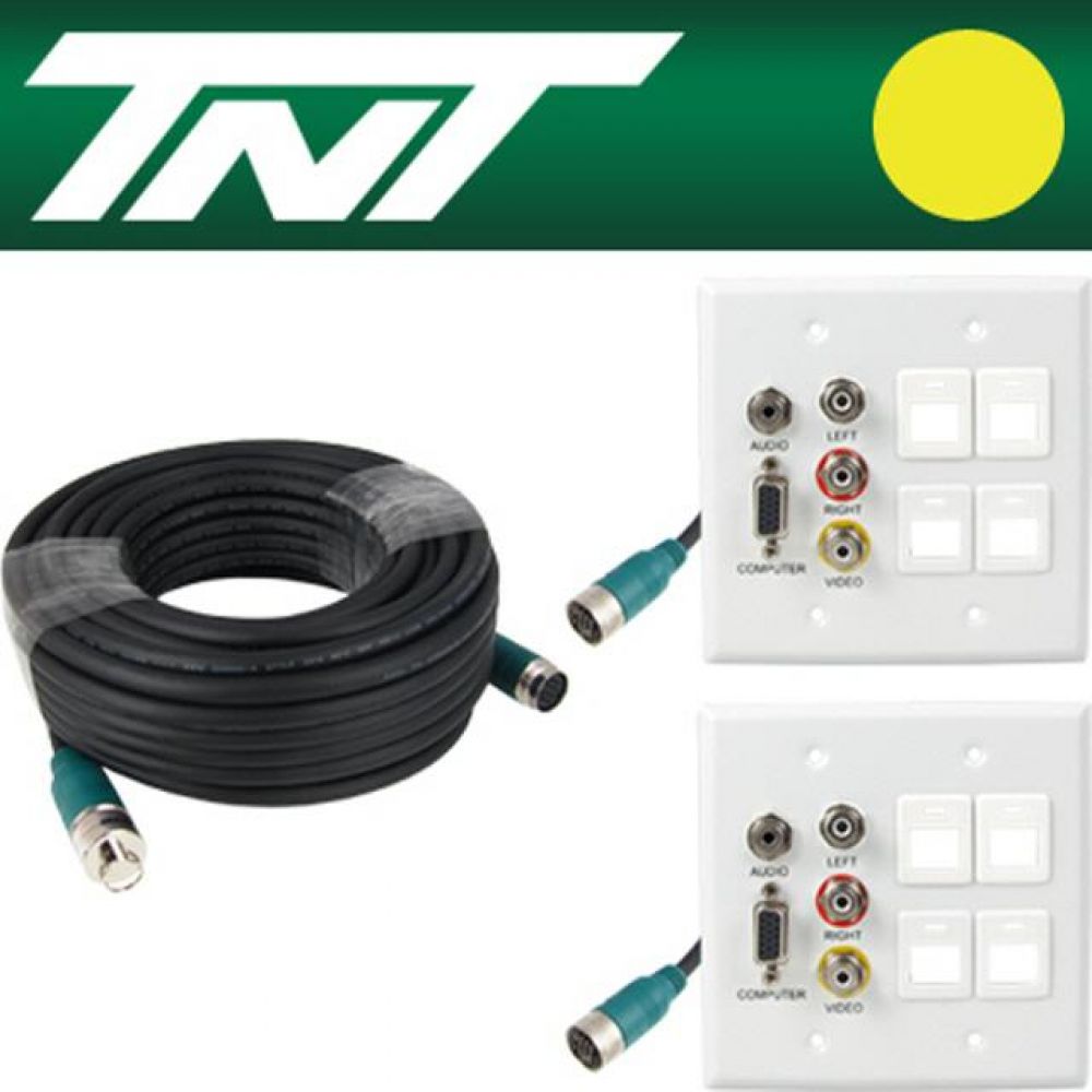 TNT RGB 스테레오 or 3RCA 4모듈 월 플레이트 분리형(배관용) 케이블 25m