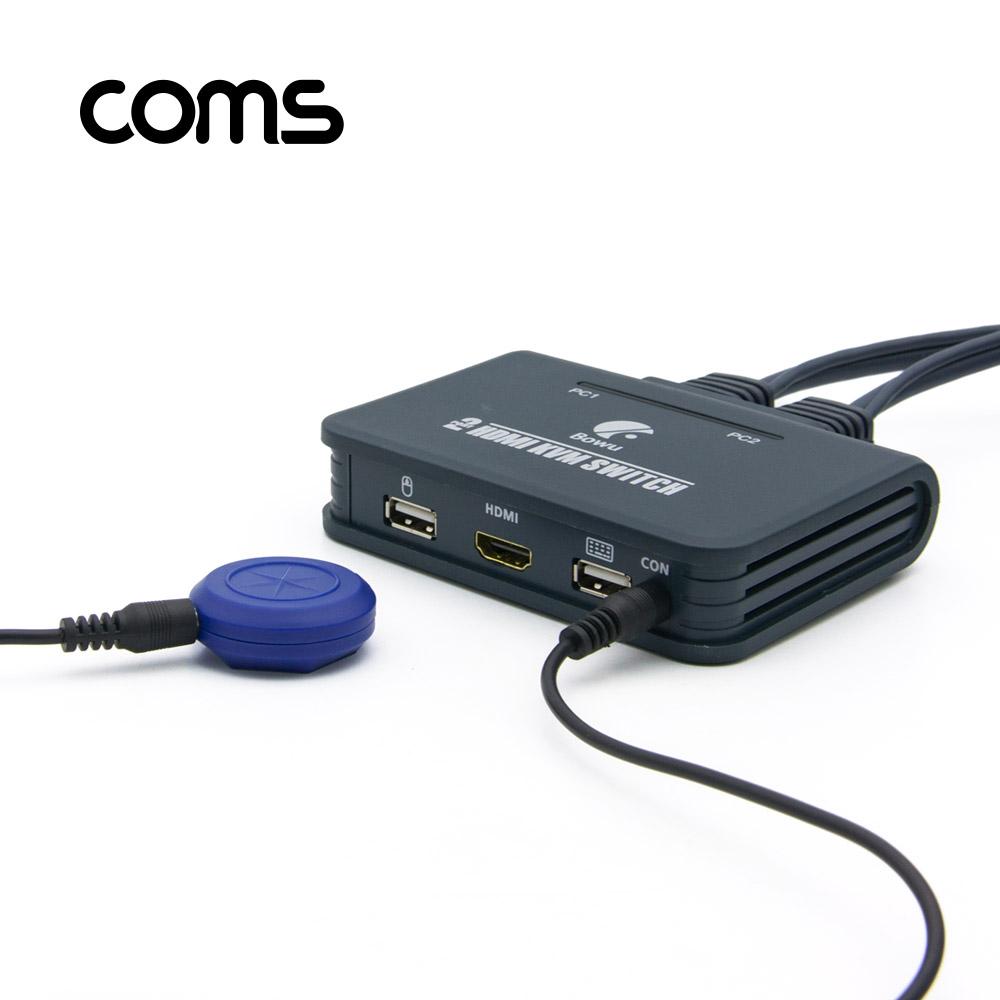 2포트 HDMI KVM 스위치 2X1 케이블 연결형