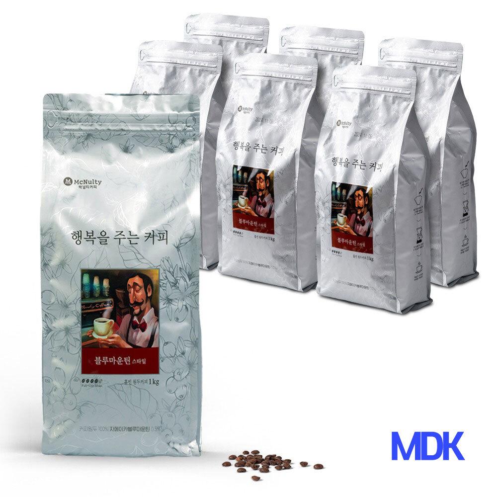 자메이카 블루마운틴 커피 홀빈 블렌딩 1kg 6개