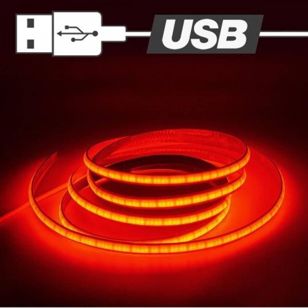 USB전원 슬림 면발광 무드등 LED바 레드 250cm