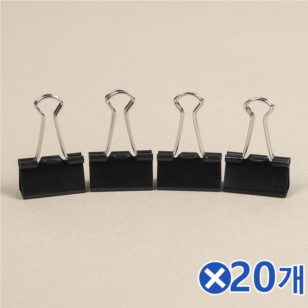 메모지정리 더블 집게클립 4P 3.3cmx20개 종이클립