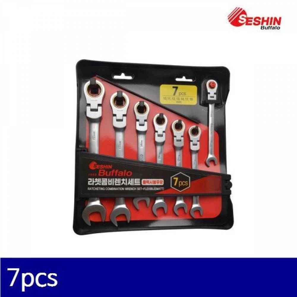 세신버팔로 1133457 라쳇콤비렌치세트-플렉시블(무광) 7pcs (1EA)